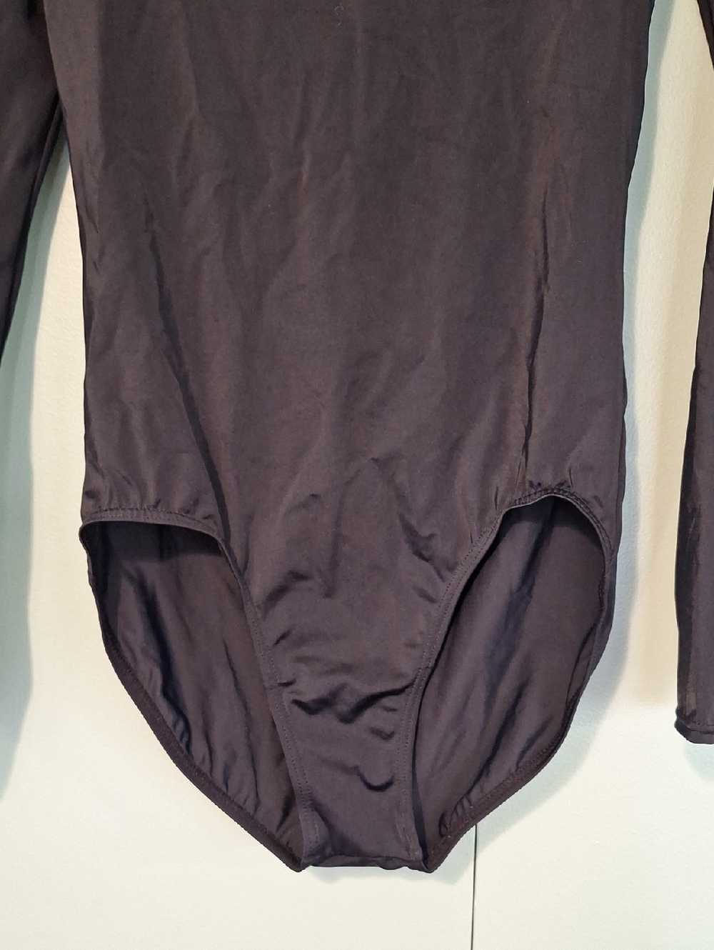 Balera Dance Black One Piece Long Sleeve Zipper Back Body Suit Size Medium - Picture 2 of 5